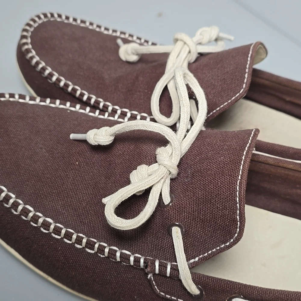 Cole Haan Boothbay Brown Canvas Moc Boat , Driving Shoe's Men's Size 12M